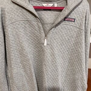 Vineyard Vines Light Gray Quilted Pullover